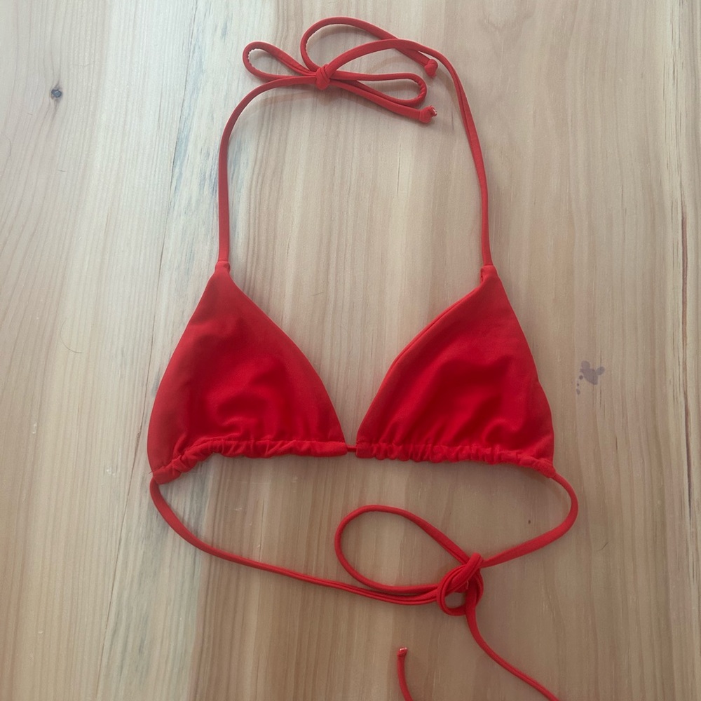 Red Triangle Bikini Top